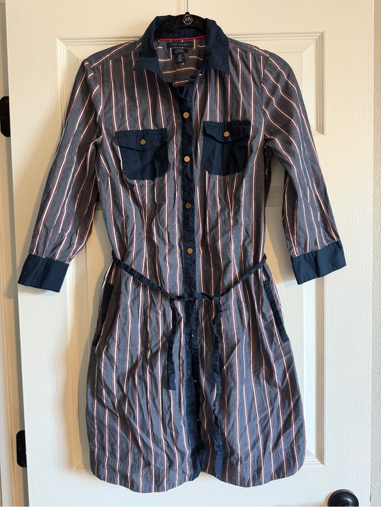 Tommy Hilfiger Dresses & Skirts - Tommy Hilfiger Button Up Striped Long Sleeve Dress